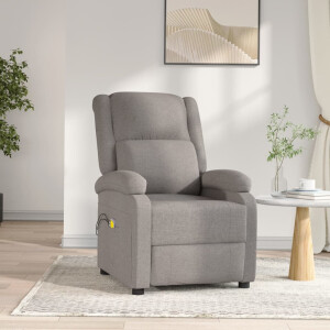 vidaXL Massagestoel elektrisch stof taupe