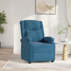 vidaXL Fauteuil elektrisch verstelbaar fluweel blauw