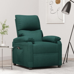 vidaXL Fauteuil verstelbaar elektrisch stof donkergroen
