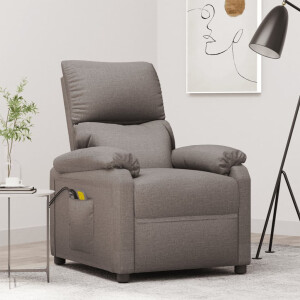 vidaXL Massagestoel elektrisch stof taupe