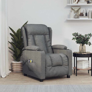 vidaXL Massagestoel elektrisch stof donkergrijs