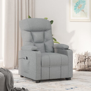 vidaXL Fauteuil elektrisch verstelbaar stof lichtgrijs
