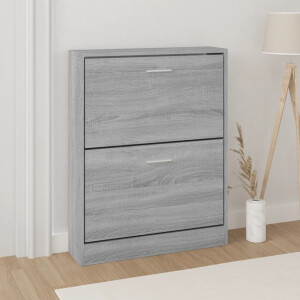 vidaXL Schoenenkast 59x17x81 cm bewerkt hout grijs sonoma