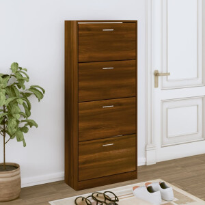 vidaXL Schoenenkast 63x24x147 cm bewerkt hout bruin eikenkleur