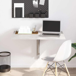 vidaXL Wandtafel inklapbaar 100x60x56 cm bewerkt hout betongrijs