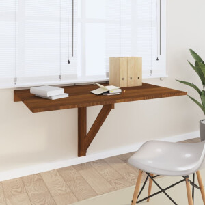 vidaXL Wandtafel inklapbaar 100x60x56 cm bewerkt hout bruineiken