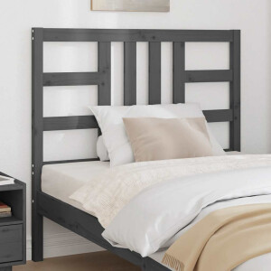 vidaXL Hoofdbord 106x4x100 cm massief grenenhout grijs