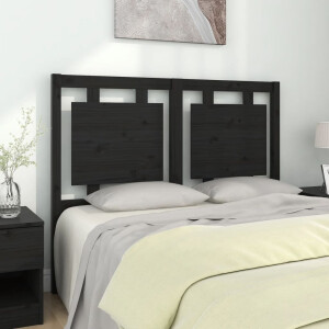 vidaXL Hoofdbord 125,5x4x100 cm massief grenenhout zwart