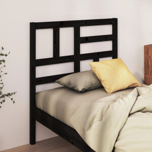 vidaXL Hoofdbord 96x4x104 cm massief grenenhout zwart