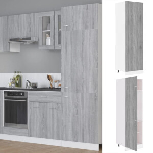 vidaXL Ombouwkast voor koelkast Lyon 60x57x207 cm bewerkt hout grijs sonoma eikenkleur