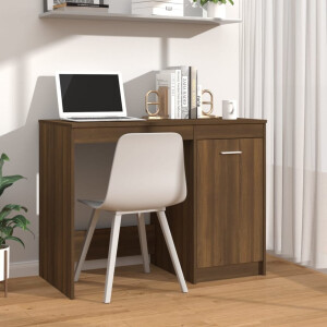 vidaXL Bureau 100x50x76 cm bewerkt hout bruin eikenkleur