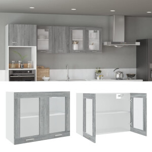vidaXL Hangkast Lyon 80x31x60 cm bewerkt hout grijs sonoma eikenkleurig