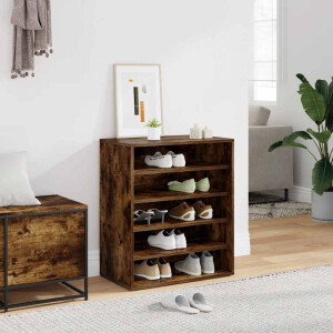 vidaXL Schoenenkast 60x35x70 cm bewerkt hout gerookt eikenkleurig