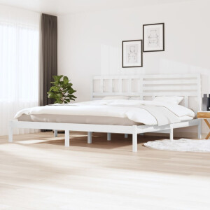 vidaXL Bedframe massief grenenhout wit 200x200 cm