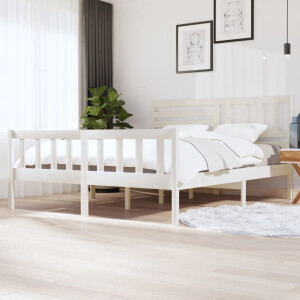 vidaXL Bedframe massief hout wit 180x200 cm