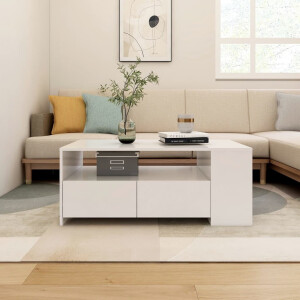 vidaXL Salontafel 102x55x42 cm bewerkt hout zwart