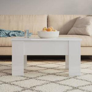 vidaXL Salontafel 79x49x41 cm bewerkt hout hoogglans wit