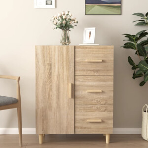 vidaXL Dressoir 69,5x34x90 cm bewerkt hout sonoma eikenkleurig