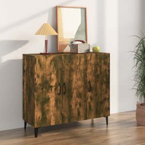 vidaXL Dressoir 90x34x80 cm bewerkt hout gerookt eikenkleurig