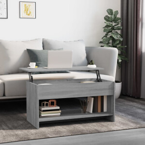 vidaXL Salontafel 102x50x52,5 cm bewerkt hout grijs sonoma eikenkleur