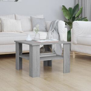 vidaXL Salontafel 60x60x42 cm bewerkt hout grijs sonoma eiken