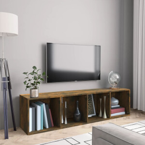 vidaXL Boekenkast / tv-meubel 143x30x36 cm bewerkt hout gerookt eiken