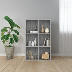 vidaXL Boekenkast/dressoir 66x30x98 cm bewerkt hout grijs sonoma eiken