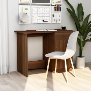 vidaXL Bureau 100x50x76 cm bewerkt hout bruin eikenkleur