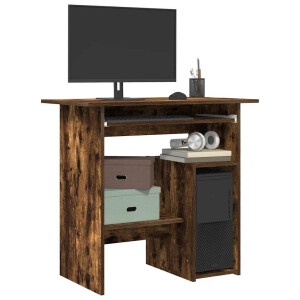 vidaXL Bureau 80x45x74 cm bewerkt hout gerookt eikenkleurig