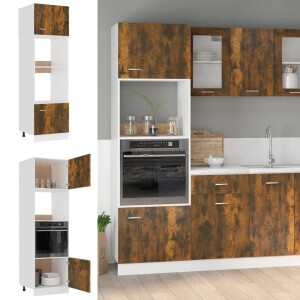 vidaXL Magnetronkast Lyon 60x57x207 cm bewerkt hout gerookt eiken