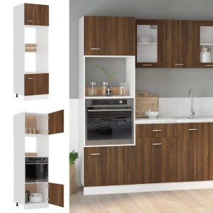 vidaXL Magnetronkast Lyon 60x57x207 cm bewerkt hout bruin eikenkleur