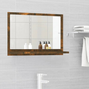 vidaXL Badkamerspiegel 60x10,5x37 cm bewerkt hout gerookt eikenkleurig