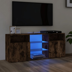 vidaXL Tv-meubel met LED-verlichting 120x30x50 cm gerookt eikenkleurig