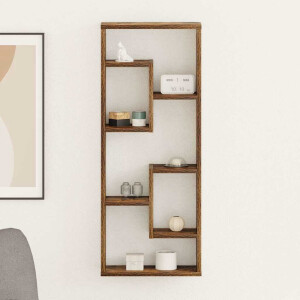 vidaXL Wandschap 36x16x90 cm bewerkt hout gerookt eikenkleurig