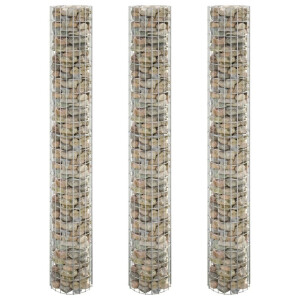 vidaXL Gabion plantenbakken 3 st rond verhoogd Ø30x200 cm staal