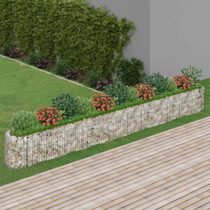 vidaXL Gabion plantenbak verhoogd 470x50x50 cm gegalvaniseerd ijzer