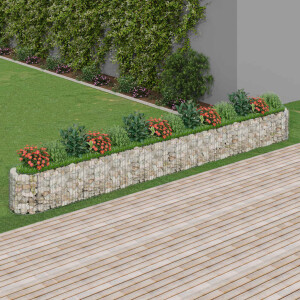 vidaXL Gabion plantenbak verhoogd 540x50x50 cm gegalvaniseerd ijzer