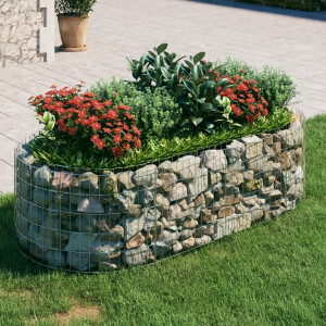 vidaXL Gabion plantenbak verhoogd 200x100x50 cm gegalvaniseerd ijzer