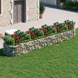 vidaXL Gabion plantenbak verhoogd 500x100x50 cm gegalvaniseerd ijzer