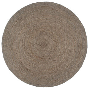 vidaXL Vloerkleed handgemaakt rond 240 cm jute grijs