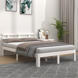vidaXL Bedframe massief hout wit 140x200 cm