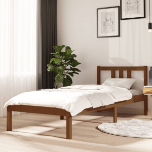 vidaXL Bedframe massief hout honingbruin 75x190 cm