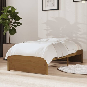 vidaXL Bedframe massief hout honingbruin 75x190 cm