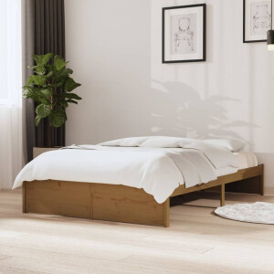 vidaXL Bedframe massief hout honingbruin 120x190 cm