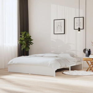 vidaXL Bedframe massief hout wit 180x200 cm