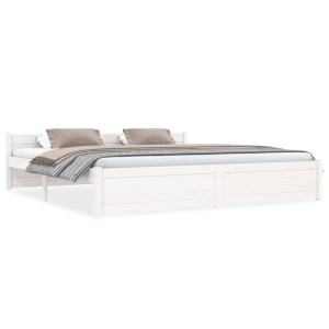 vidaXL Bedframe massief hout wit 180x200 cm