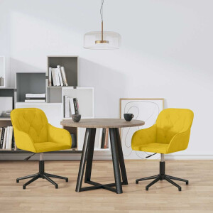 vidaXL Eetkamerstoelen draaibaar 2 st fluweel geel