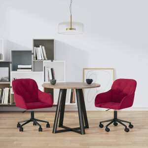 vidaXL Eetkamerstoelen draaibaar 2 st fluweel wijnrood