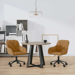 vidaXL Eetkamerstoelen draaibaar 2 st fluweel bruin