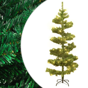 vidaXL Kunstkerstboom met verlichting en standaard 150 cm PVC groen